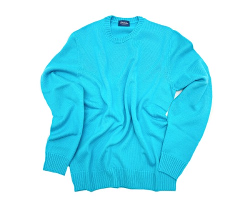 Drumohr - Turquoise Blue Merino Wool Crewneck Knit