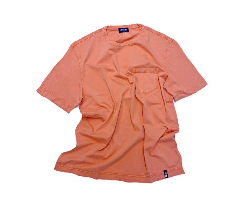 Drumohr - Peach Pocket Washed Cotton T-shirt