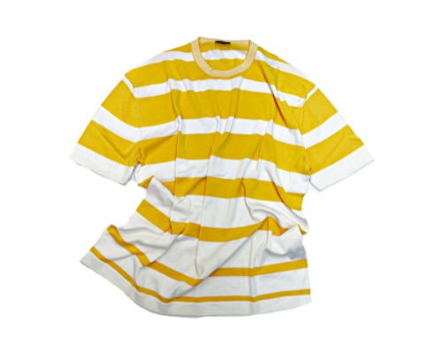 Drumohr - Lemon Wide Stripe Crewneck Cotton Knit