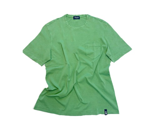 Drumohr - Green Pocket Washed Cotton T-shirt